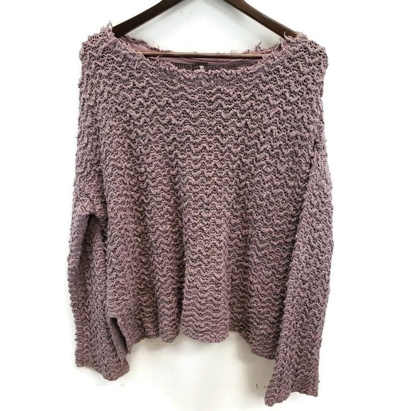 Free People Sweaters - Free People Womens Taupe Knit Sweater Size S Round Neck Rayon Blend Fuzzy Soft